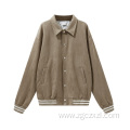 Lapel Suede Plus Size Men's Jacket Baseball Jersey